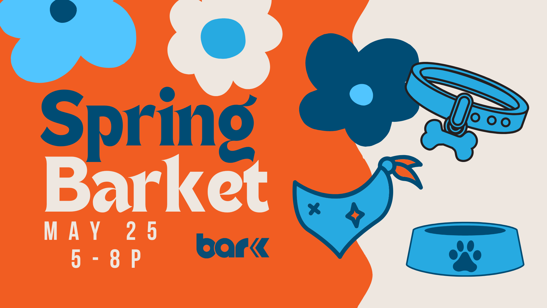 Spring Barket on may 25th from 5 to 8 pm.